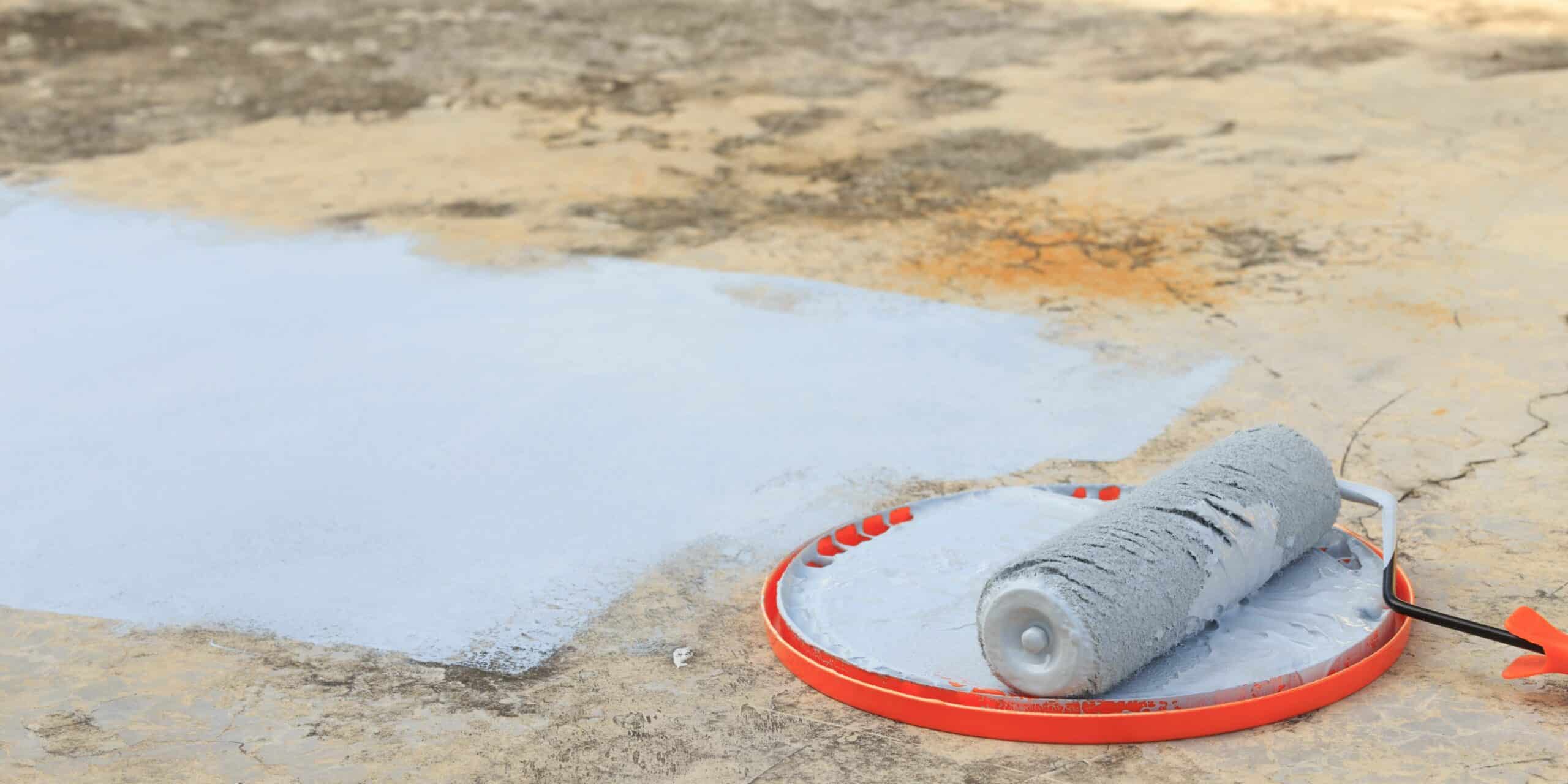 A pond being water proofed