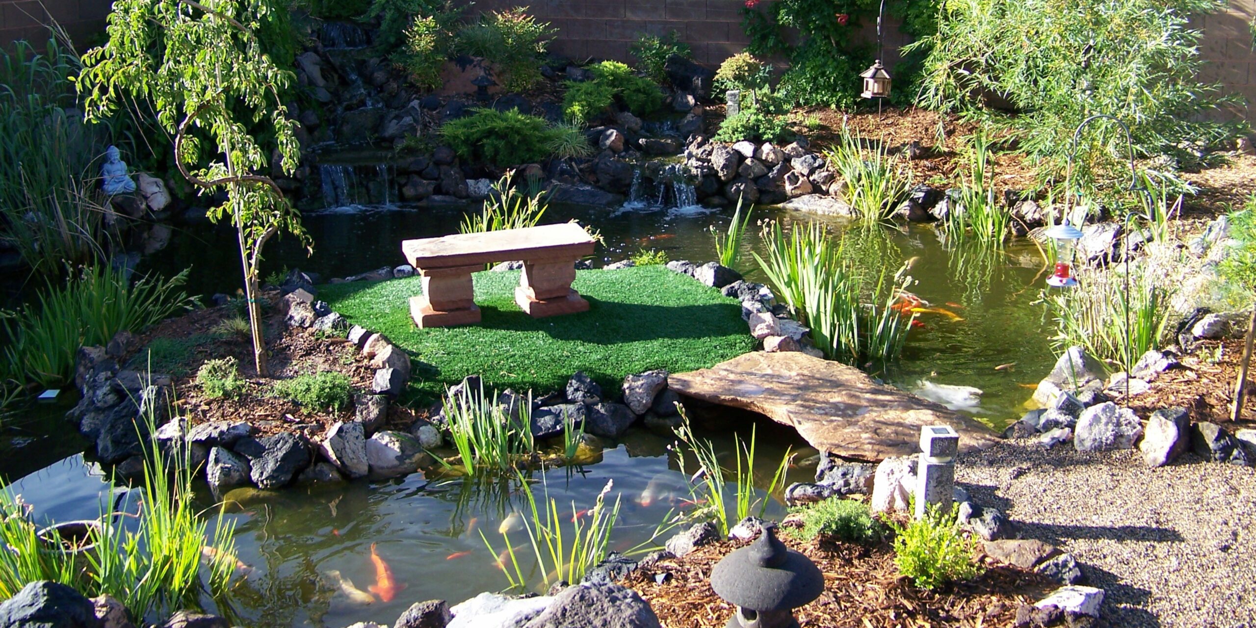 A beautiful and well-maintained pond